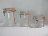 3 Piece - Set Acrylic Wire Lock Lid Canisters 5
