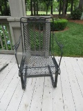 Wrought Iron High Back Spring Lounge Chair Oak Leaves & Acorns Design