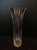 Lead Crystal Cylindrical Bud Vase Vertical Cut Design & Flared Rim