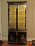 Drexel Heritage Furnishings Chinoiserie Illuminated China Cabinet w/ Glass Shelves