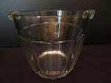 Pressed Glass Wine/Champagne Chiller Ice Bucket Panel Design & Tab Handles