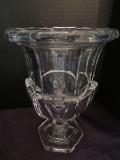 Stunning Crystal Footed Urn Vase on Hexagon Base