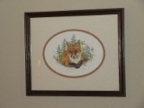 Fox Resting Artist Signed J. Mizell Limited 284/300 Edition Lithograph