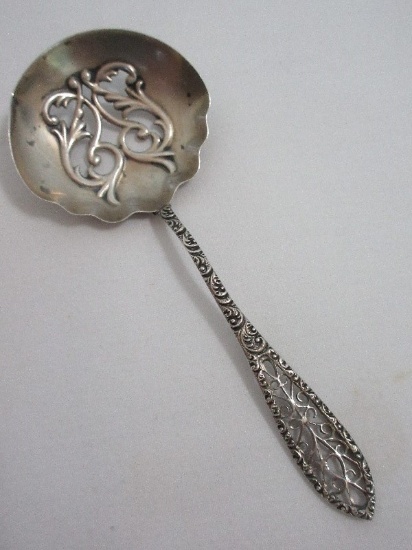 Sterling Silver Nut/Bon-Bon Spoon Filigree Reticulated Ornate Design