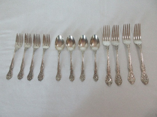 12 Pieces - Gorham Sterling King Edwards Pattern Silver Flatware Regal French Styling