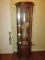 Tall Décor Cabinet 1 Upper Door, 1 Lower, Coin Trim Molding, 3 Glass Windows