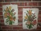 Pair - Stoneware/Clayware Flowers Colorful Wall Décor