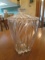 Clear Crystal Glass Fan-Cut Design Tall Jar w/ Star-Cut Base w/ Lid