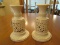 Pair - Lenox Cream/Gilt Trim Candle Holders Lattice Pierced Body