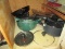 Lot - Pots, Pans, Baking Tray, Cutting Trays, Griddle, Grater, Etc.