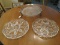 Lot - 2 Large Pinwheel/Floral Cut Platters w/ Scallop Rim 13 1/4