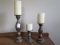 3 Metal Pineapple Column Design Votive Candle Holders