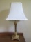 Brass Narrow-To-Ball Body Lamp w/ Scalloped Brass Feet