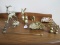 Brass Lot - 3 Brass Ducks, Stag, Deer, Leaf Dishes, Rabbit, Stag Candle Snuffer, Etc.