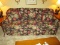King Hickory 3 Seat Sofa w/ Floral Pattern Upholstered Print w/ 2 Throw Cushions