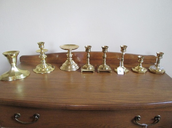 Brass Candle Holder Lot - Misc. Sizes/Spindle Design