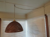 Ceiling/Chain Mounted Patio Light w/ Wicker Shade
