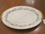 Oval Floral Motif Gilted Trim Platter Gem China Kinsei Japan