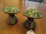 Vintage Mushroom Design/Leaf Base Salt/Pepper Shaker