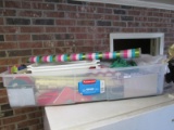 3 Rubbermaid Boxes w/ Misc. Christmas Ornaments, Ribbons, Wrapping Papers, Etc.