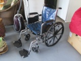 Metal Body Wheel Chair Blue Back/Seat w/ Footrests by Tracer EX2