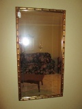 Wall Mounted Mirror in Wooden Bamboo Design Gilted Frame/Matt