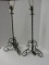 Pair - Wrought Iron Scrollwork Spanish Mission Style Banquet Lamp