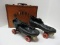 Rare Find Betty Lytle by Hyde Mens Black Leather Roller Skaters Chicago Plate Fo-Mac