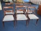 Set - 6 Mahogany Duncan Phyfe Style Traditional Design Dining Chairs w/ Upholstered Seats