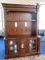 Elegant Hooker Furniture Console Cabinet & Hutch Old Wavy Glass Pane Doors