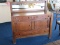 Mission Style Quarter-Sawn Oak Sideboard w/ Attached Mirror Back w/ Wooden Pulls