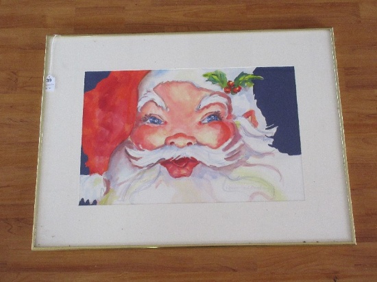 Jolly Old Saint Nick Santa Claus Portrait Original Watercolor