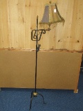 Wrought Iron Floor Lamp w/ Adjustable Light Referred to Quilters Lamp