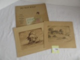 2 Vintage Etching 