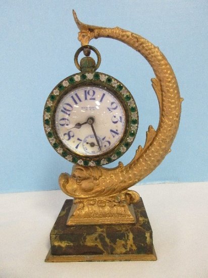 Rare Find Charming 19th Century New Haven USA Glass Ball Clock