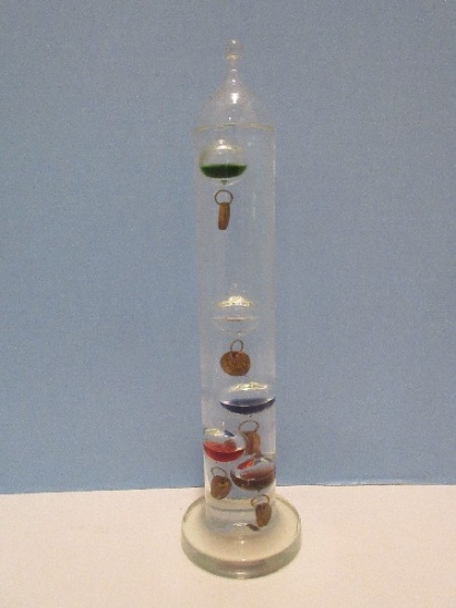 12 1/2" Galileo Thermometer Cylinder w/ Floating Various Color Spheres