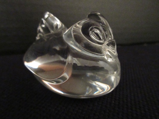 Charming Steuben Crystal Hen Hand Cooler 2" Figurine