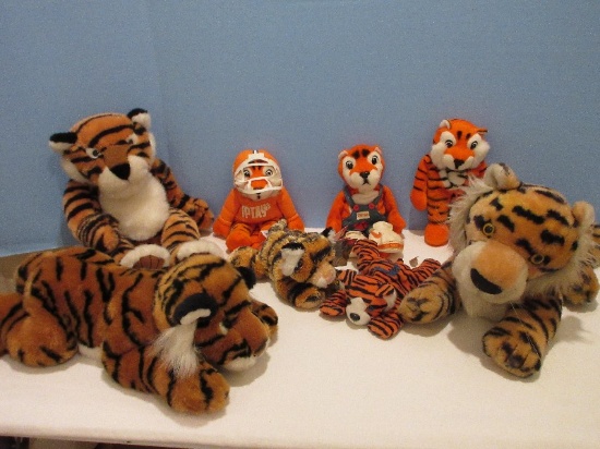 Lot - Plush Toy Tigers Beanie in Overall, IPTAY in Football Helmet, Etc.
