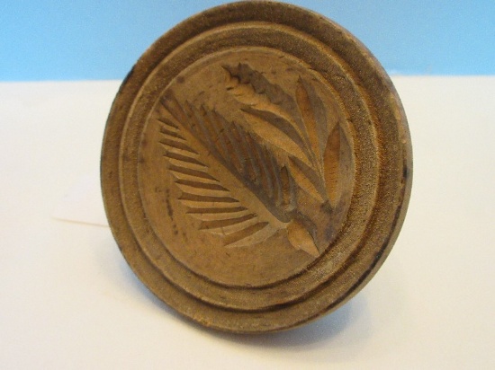 Primitive Foliate Wooden Butter Stamp Mold