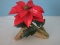 Andrea Fine Porcelain Red Poinsettia Flower Sculpture Figurine