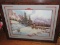 Winter Landscape w/ Mountain Man & 2 Horses Scene Print