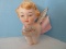 Cherub Bisque Wall Accent Holding Bouquet of Flowers