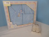 Sweet Baby Cotton Jersey Outfit Jacket, Pants & Hat Blue NIB & Baby's 1st Booties NIB