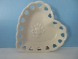 Lenox Fine Porcelain Special Heart Shape Dish w/ Pierced Rim