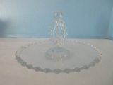 Imperial Glass-Ohio Clear Candle Wick Pattern 5 3/4