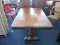 Dark Wooden Long Table Urn/Spindle Twin Columns to Grooved Legs Block Feet