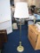 Tall Brass Torchiere Lamp 4 Lights w/ Shade Spindle Base