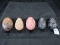 5 Handcrafted in Kenya Ceramic Eggs 2 Black, Pink, Tan, Brown