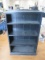5-Tier Wooden Shelving Black w/ White Back Curved Trim Top