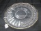 Clear Glass Platter w/ Wave Gilded Edge Etched Ornate Pattern Band